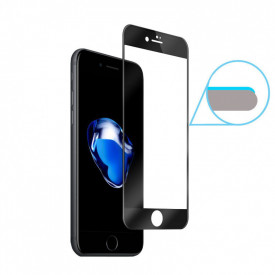 Folie de sticla 5D Apple iPhone 8 Plus, cu margini colorate Negru