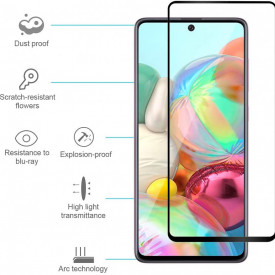 Folie de sticla Samsung Galaxy A71, 5D FULL GLUE Negru