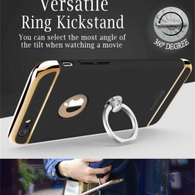 Husa Apple iPhone 7, Elegance Luxury 3in1 Ring Black