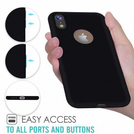 Husa Apple iPhone XR, Elegance Luxury, Silicon TPU Slim Antisoc NEGRU
