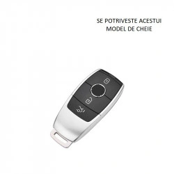 Husa de protectie premium pentru cheie auto, Elegance Luxury Cover Key, Rosie, compatibila cu Mercedes Benz A C E S G Class W177 W205 W213 X167 W222 CLA GLE GLB GLS AMG Maybach - Img 5