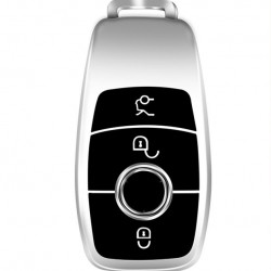 Husa de protectie premium pentru cheie auto Mercedes Benz, Elegance Luxury Cover Key, Silver - Img 6