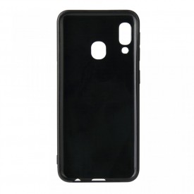 Husa pentru Samsung Galaxy A20e, Perfect Fit, cu insertii de carbon, negru