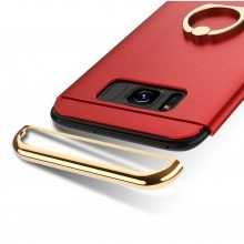 Husa Samsung Galaxy J3 2017, Elegance Luxury 3in1 Ring Rosu - Img 2