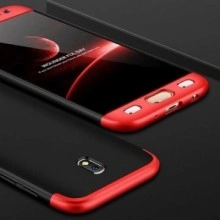 Husa Samsung Galaxy J3 2017, FullBody 360° 3in1 Negru-Rosu