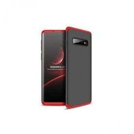 Husa Samsung Galaxy S10 Plus, Elegance Luxury, 360° 3in1 Negru-Rosu