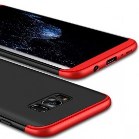 Husa Samsung Galaxy S8 Plus, Elegance Luxury, 360° 3in1 Negru-Rosu