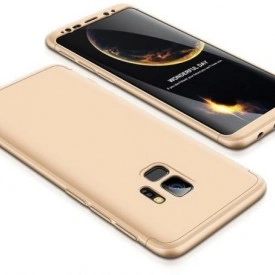 Husa Samsung Galaxy S9, FullBody Elegance Luxury Auriu, acoperire completa 360 grade cu folie de protectie gratis