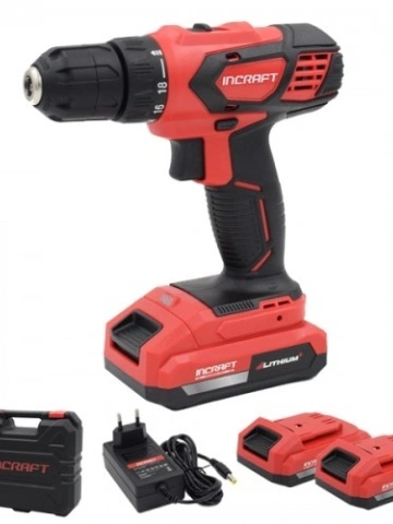Mașină de înșurubat cu acumulator INCRAFT DK-18V - Cu 2 acumulatori inclusi