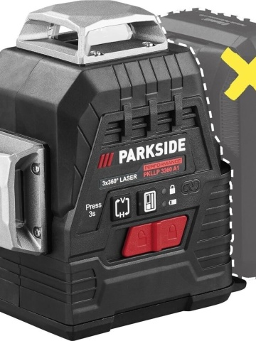 Nivela Laser pe Acumulator PARKSIDE PKLLP 3360, Laser Verde 3 x 360°, Autonivelanta, cu Valiza de Transport