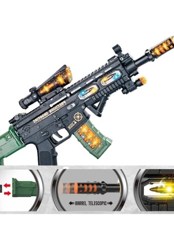 Pistol mitraliera 3D FORCE de jucarie cu sunete, vibratii si lumini, cadoul perfect pentru copii