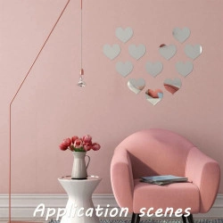 Set 100 Oglinzi Acrilice Autoadezive, Model INIMA , 4x4 cm, Silver - Ideale pentru decorarea peretilor