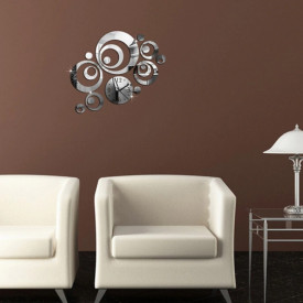 Set Oglinzi Design Modern Ceas Perete - Oglinzi Decorative Acrilice Cristal Ceas Perete - Diamant - Luxury Home 23 bucati/set