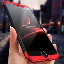 Husa Apple iPhone 7, FullBody 360° 3in1 Negru-Rosu