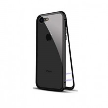 Husa Apple iPhone 7 PLUS Magnetica 360 grade Negru, Perfect Fit cu spate de sticla securizata premium + folie de sticla pentru ecran gratis - Img 3
