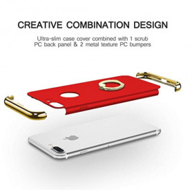 Husa Apple iPhone 8, Elegance Luxury 3in1 Ring Rosu - Img 4