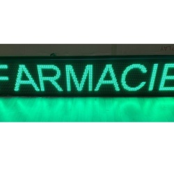 Panou Led de Exterior WIFI Programabil/Reclama Luminoasa 100x20cm VERDE ideala pentru FARMACIE