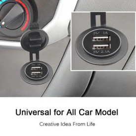 Priza incarcator USB auto dual port 5V 1A si 2.1A