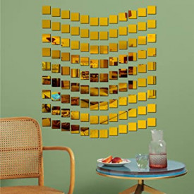 Set Oglinzi Design Patrat - Oglinzi Decorative Acrilice 4/4 Gold 100 buc