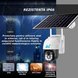 Camera Supraveghere video cu SIM, conexiune 4G, 4MP 2048 x 1536 cu panou solar, Interior - Exterior