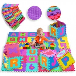 Covor din Burete Tip Puzzle, Educational, Dezvolta coordonarea Mana-Ochi, Creativitatea, Multicolor
