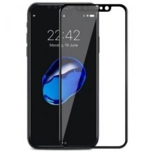Folie de sticla Apple iPhone X, cu margini colorate Negru