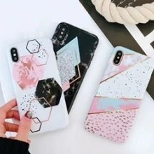Husa Apple iPhone 7 Plus, Elegance Luxury Marble White TPU, husa cu insertii marmura alba