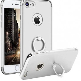 Husa Apple iPhone 8, Elegance Luxury 3in1 Ring Argintiu