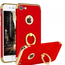 Husa Apple iPhone SE2, Elegance Luxury 3in1 Ring Rosu