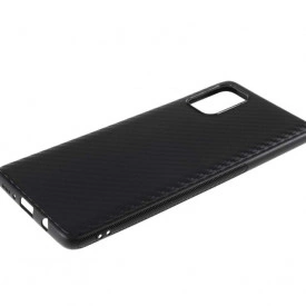 Husa pentru Samsung Galaxy A51, Perfect Fit, cu insertii de carbon, negru
