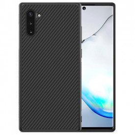 Husa pentru Samsung Galaxy Note 10, Perfect Fit, cu insertii de carbon, negru
