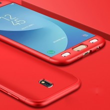 Husa Samsung Galaxy J3 2017, FullBody Elegance Luxury Red, acoperire completa 360 grade cu folie de sticla gratis - Img 2