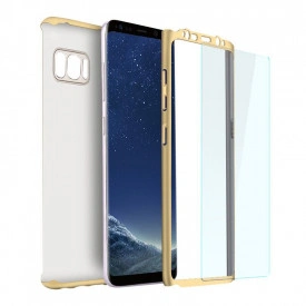 Husa Samsung Galaxy S8, FullBody Elegance Luxury Gold, acoperire completa 360 grade cu folie de protectie gratis - Img 4