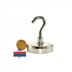 Magnet neodim oală D48 mm cârlig inelar - Magnet pentru pescuit 65kg
