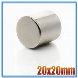 Magnet puternic neodim disc rotund 20x20mm cu suprafata nichelata