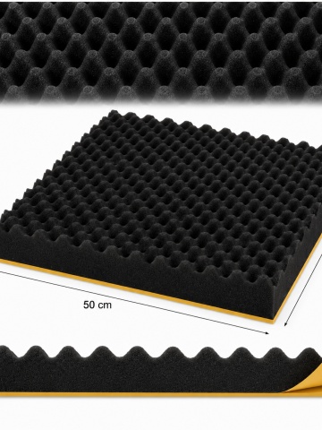Burete acustic fonoabsorbant cofrat si izolator fonic, Adezivat, Dimensiune placa 50X50X5cm