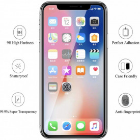 Folie de sticla case friendly Apple iPhone XS transparenta