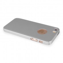 Husa Apple iPhone 5/5S/SE, FullBody Silver, acoperire completa 360 grade cu folie de sticla gratis