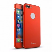 Husa Apple iPhone 7 Plus, FullBody Elegance Luxury iPaky Red, acoperire completa 360 grade cu folie de sticla gratis