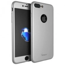 Husa Apple iPhone 8 Plus, FullBody Elegance Luxury iPaky Argintiu, acoperire completa 360 grade cu folie de sticla gratis