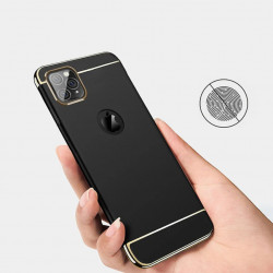 Husa compatibila cu Apple iPhone 12, Elegance Luxury 3in1 Black