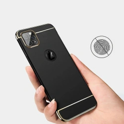 Husa compatibila cu Apple iPhone 12, Elegance Luxury 3in1 Black