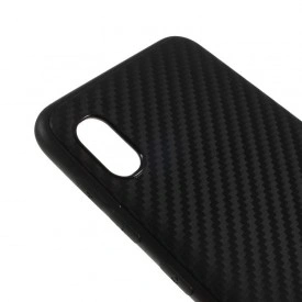 Husa pentru Samsung Galaxy A10, Perfect Fit, cu insertii de carbon, negru - Img 3