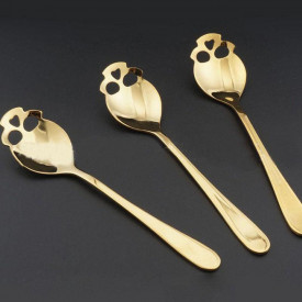Lingurita in forma de craniu pentru zahar, inghetata, bomboane, etc., GOLD, MyStyle®