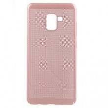 Pachet husa Elegance Luxury Mesh Rose-Gold pentru Samsung Galaxy A8 cu folie de protectie gratis