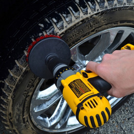 Perie rotunda mare pentru Mocheta & Uz Casnic / Profesional - Detailing Carpet Brush cu Adaptor Bormasina