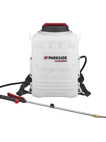 Pompa de stropit electrica Parkside Performance 20 V, PRDSP 20-Li 16 l, 2-6 bar presiune lucru, lance telescopica din otel inoxidabil, patru duze, fara baterie si incarcator