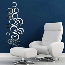Set Oglinzi din PVC Design Modern - Oglinzi Decorative Acrilice Silver - Luxury Home 24 bucati/set