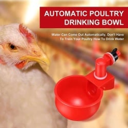 Adapator automat de apa pentru pasari mai mari, Plastic, Automat, Rosu