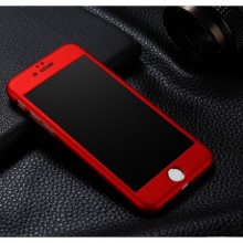 Husa Apple iPhone 8, FullBody Elegance Luxury iPaky Red, acoperire completa 360 grade cu folie de sticla gratis